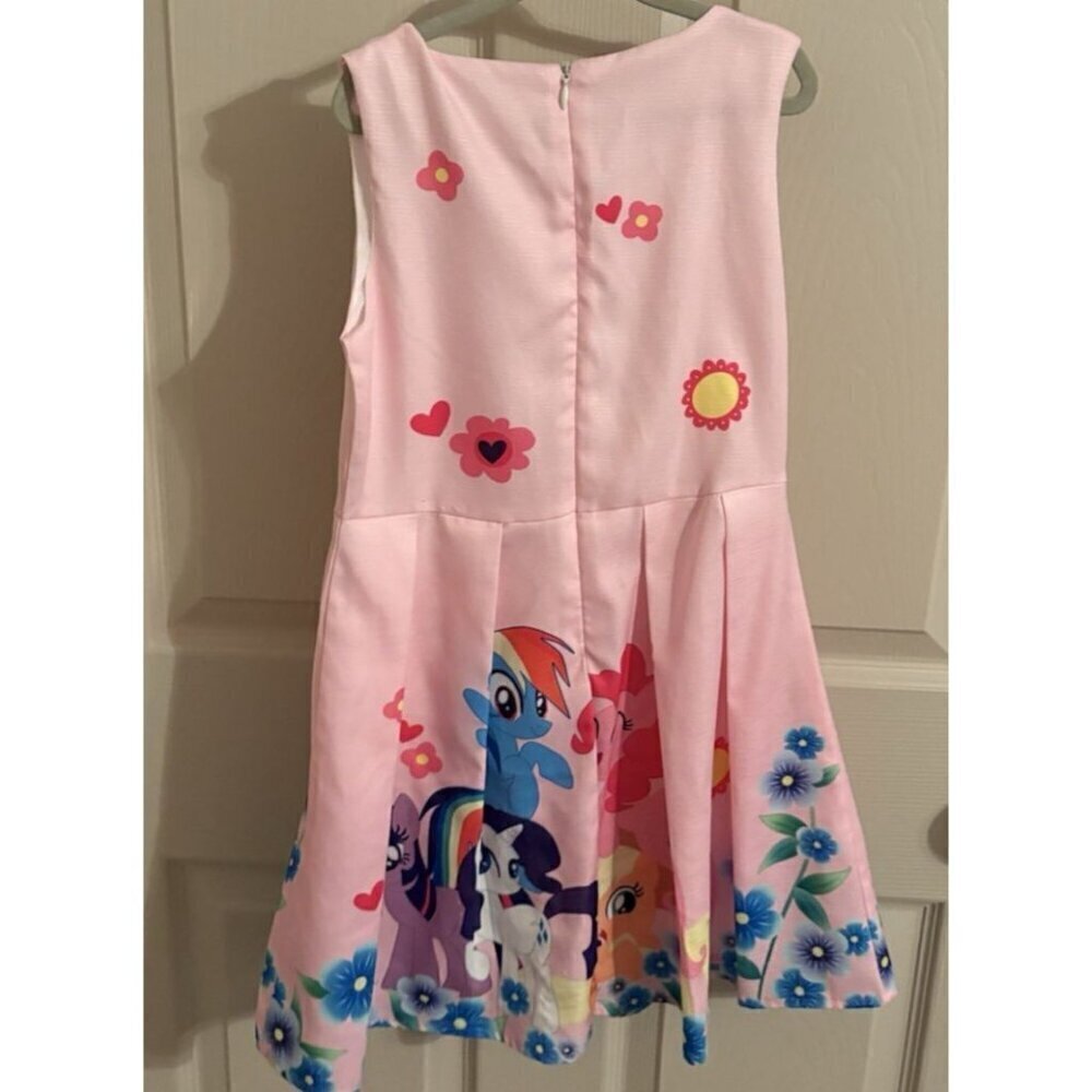 Girls Dress My Lil Pony Pink Blue Pleated Skirt Size 6 - Picture 2 of 3